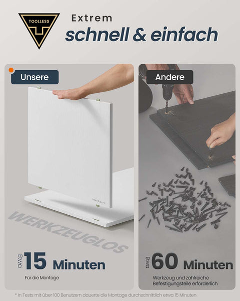 Rootz White Storage Cabinet - Wooden Chipboard - MDF Glass - Spacious Design - 39cm x 100cm x 71cm