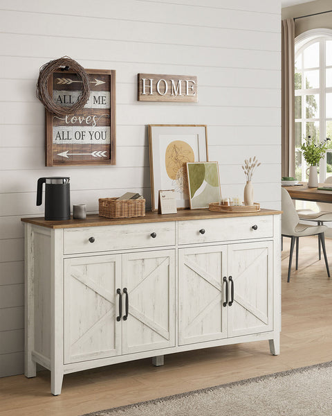 Rootz Kitchen Cabinet with Drawers - Sideboard - Storage Organizer - Durable Wooden-MDF - 40 x 140 x 80 cm