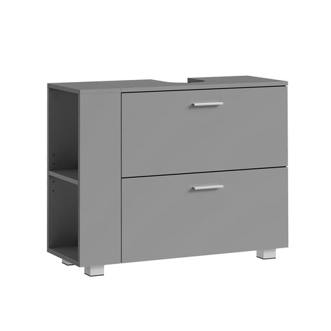 Rootz Dove Gray MDF Sink Base Cabinet - Bathroom Vanity - Storage Unit - Spacious Interior - Easy Assembly - 30cm x 80cm x 64cm