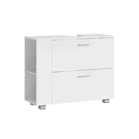 Rootz Vanity Unit - Sink Base Cabinet - Bathroom Storage - White MDF - Large Opening - 30cm x 80cm x 64cm