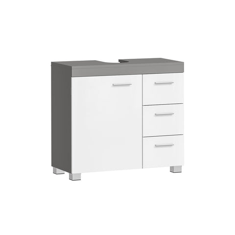 Rootz Sink Base Cabinet - Vanity Cabinet - Under Sink Storage - 2 Compartments - MDF - 30cm x 70cm x 64cm