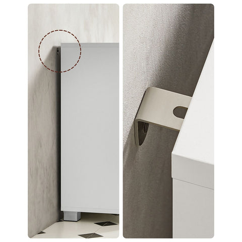 Rootz White Sink Base Cabinet - Bathroom Vanity - Storage Unit - MDF Construction - Metal Handles - 30cm x 70cm x 64cm - 20cm x 15cm Siphon Opening - 18.7kg Weight - 91kg Load Capacity