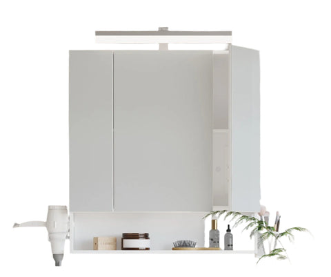 Rootz Bathroom Cabinet - LED Lighted Cabinet - Mirror Cabinet - Convenient Sockets - 16.5cm x 70cm x 75cm