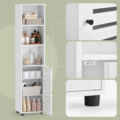 Rootz Bathroom Cabinet - Bathroom Shelf - High Cabinet - Space Saving - 40cm x 30cm x 167cm