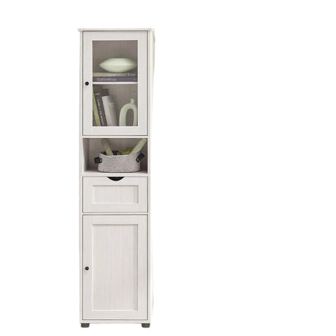 Rootz Tall Bathroom Cabinet - Storage Cabinet - Wooden Cupboard - Space-Saving Design - 40x30x165cm