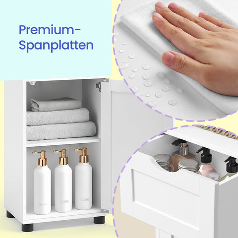 Rootz Tall Bathroom Cabinet - Storage Cabinet -  White Unit - Maximizes Space - 30 x 40 x 165 cm