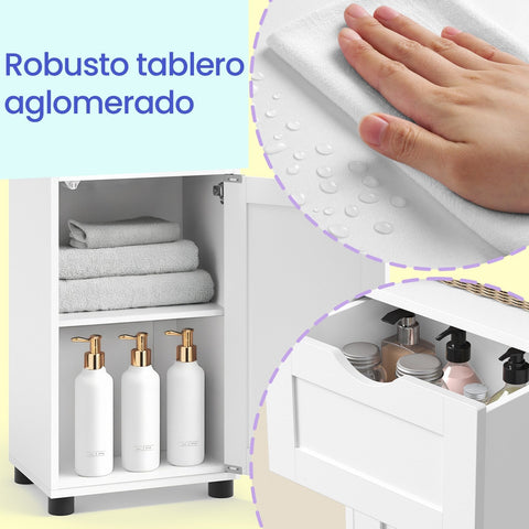 Rootz Tall Bathroom Cabinet - Storage Cabinet -  White Unit - Maximizes Space - 30 x 40 x 165 cm