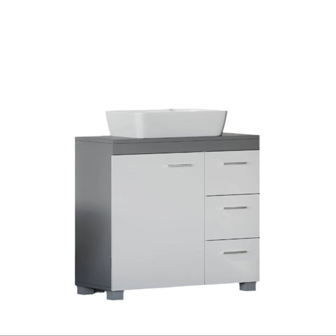Rootz Bathroom Sink Cabinet - Bath Cabinet - Storage Unit - 3 Large Drawers - MDF Quality - 30x70x64cm