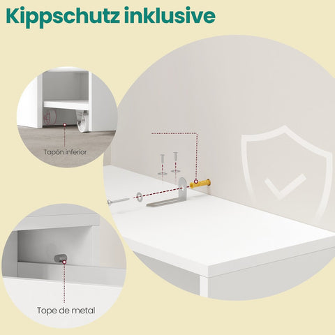 Rootz Bathroom Cabinet - Tall Cabinet - Narrow Bathroom Storage - Space-Saving - 40cm x 18cm x 134.4cm - Classical White Chipboard