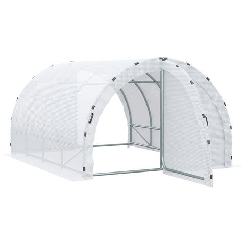 Rootz Greenhouse Tunnel - Garden Shelter - Plant Protector - Reinforced Steel Frame - 4L x 3B x 2H m - Protects from UV & Weather