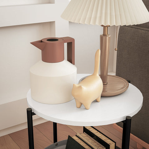 Rootz Round Side Table - Coffee Table - Bedside Table - Elegant Design - 44cm x 44cm x 56cm