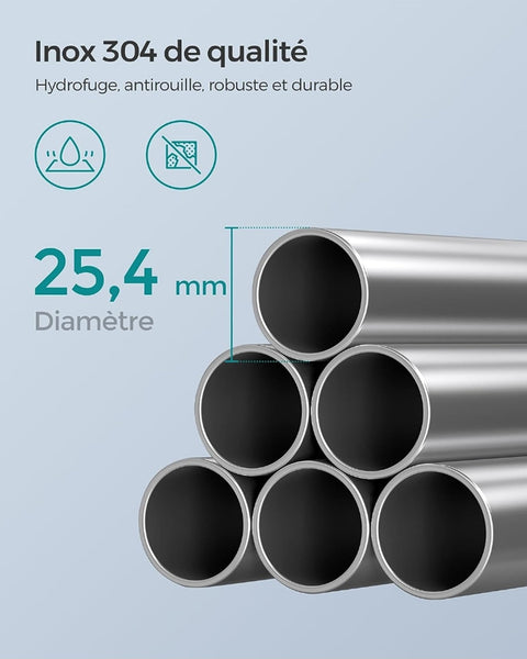 Rootz Shower Shelf Organizer - Bathroom Caddy - Storage Rack - Stainless Steel - Space Saving - Easy Installation - 24cm x 34cm x (95-300)cm