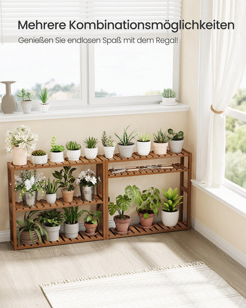 Rootz Bathroom Shelf - Bamboo Storage Unit - Adjustable Shelves - Space Saving - 15 x 60 x 54 cm - Coffee Brown