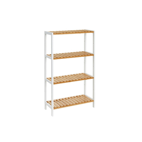 Rootz Bamboo Bathroom Shelf - Storage Organizer - Space Saver - Eco-Friendly Bamboo - 26 x 60 x 100 cm White/Natural