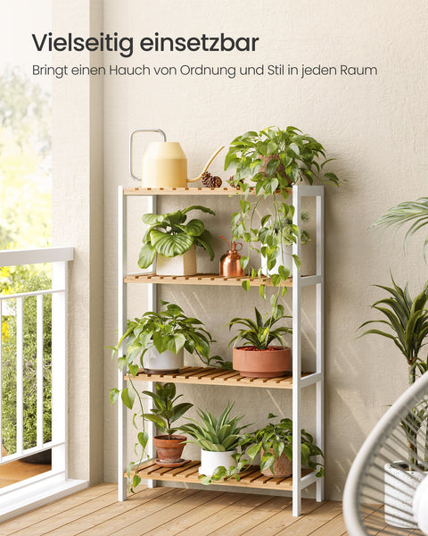 Rootz Bamboo Bathroom Shelf - Storage Organizer - Space Saver - Eco-Friendly Bamboo - 26 x 60 x 100 cm White/Natural