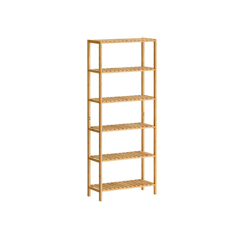Rootz Bamboo Shelf Unit - Brown - 6 Tier Storage - Eco-Friendly - 26 x 60 x 160.9 cm