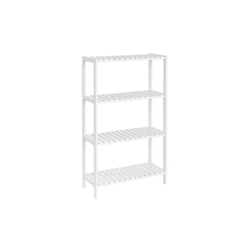 Rootz Bamboo Bathroom Shelf - Storage Unit - Organizer - Space-Saving - 26 x 60 x 100 cm - White