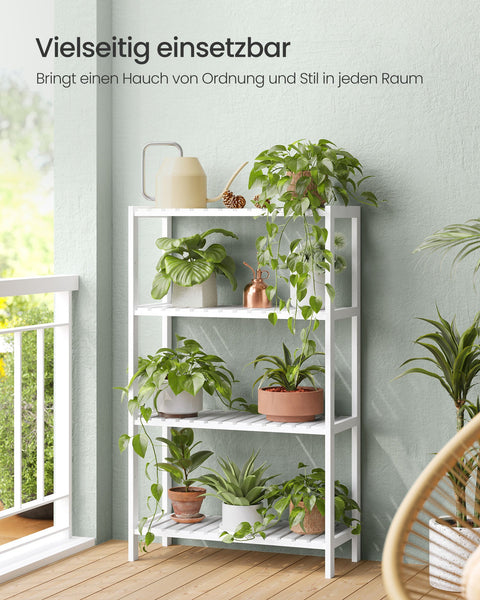 Rootz Bamboo Bathroom Shelf - Storage Unit - Organizer - Space-Saving - 26 x 60 x 100 cm - White