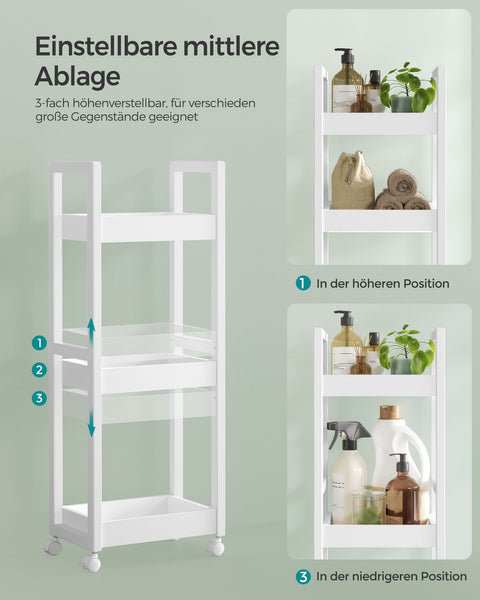 Rootz Bathroom Shelf - 3 Levels - Space-Saving Storage - MDF & Bamboo - 20cm x 30cm x 80cm