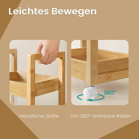 Rootz Bathroom Shelf - Niche Shelf - Bamboo Organizer - Space-Saving Storage - 20 x 30 x 80 cm