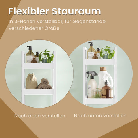 Rootz Bamboo Bathroom Shelf - Niche Shelf - Storage Organizer - Space-Saving Design - 20 x 30 x 80 cm