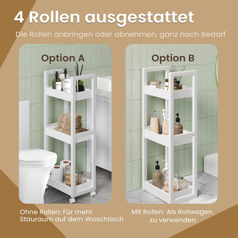 Rootz Bamboo Bathroom Shelf - Niche Shelf - Storage Organizer - Space-Saving Design - 20 x 30 x 80 cm