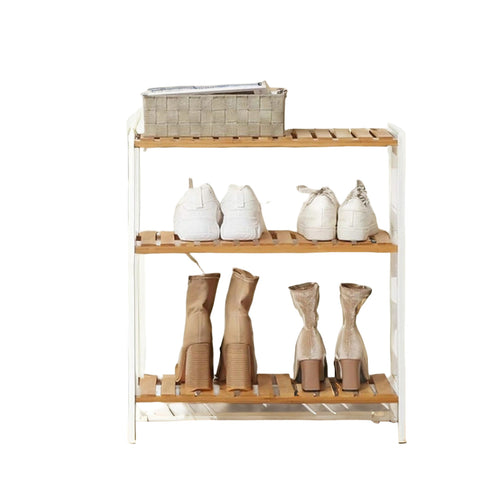 Rootz Bamboo Shelf - Natural Storage Unit - White Organizer - Eco-Friendly - 60 x 26 x 66 cm