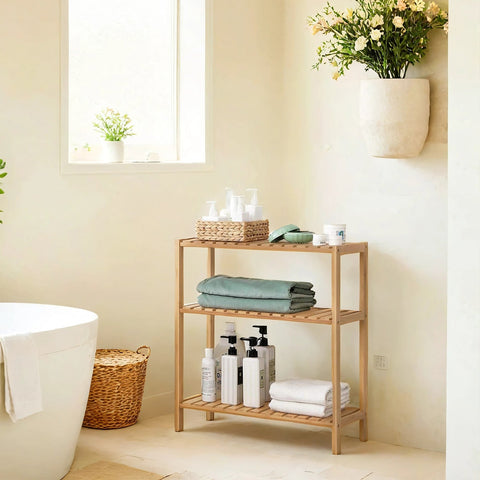 Rootz Brown Shelf - Storage Organizer - Space Saver - Eco-Friendly Design - 60 x 66 x 26 cm