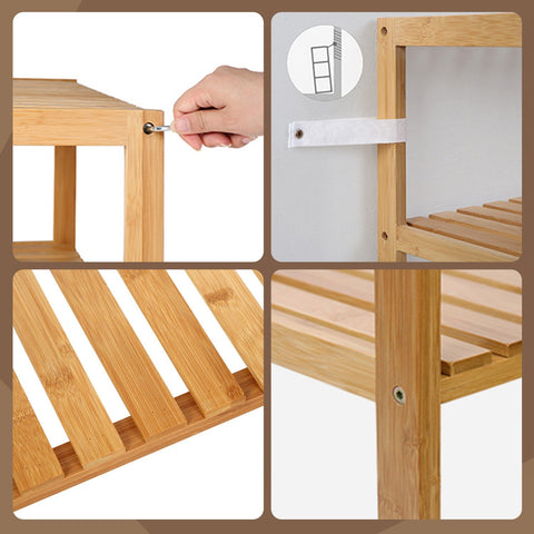 Rootz Brown Shelf - Storage Organizer - Space Saver - Eco-Friendly Design - 60 x 66 x 26 cm