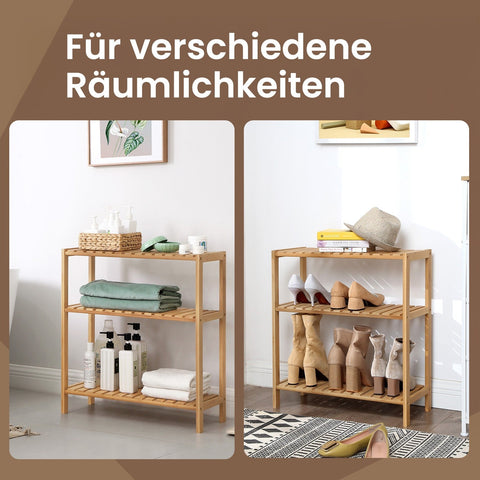 Rootz Brown Shelf - Storage Organizer - Space Saver - Eco-Friendly Design - 60 x 66 x 26 cm