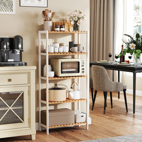 Rootz Bamboo Bathroom Shelf - Kitchen Shelf - Storage Shelf - Space-Saving Design - 60 x 26 x 130 cm