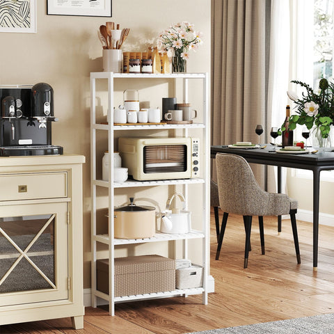 Rootz Bamboo Bathroom Shelf - Kitchen Shelf - Adjustable Storage - Space-Saving Design - 60cm x 26cm x 130cm