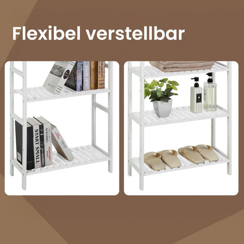 Rootz Bamboo Bathroom Shelf - Kitchen Shelf - Adjustable Storage - Space-Saving Design - 60cm x 26cm x 130cm