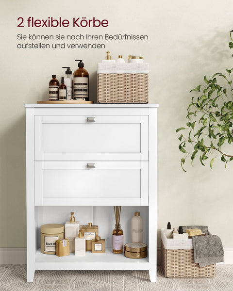 Rootz Bathroom Storage - Vanity Organizer - Cabinet with Adjustable Shelves - Cloud White - 60cm x 40cm x 80cm