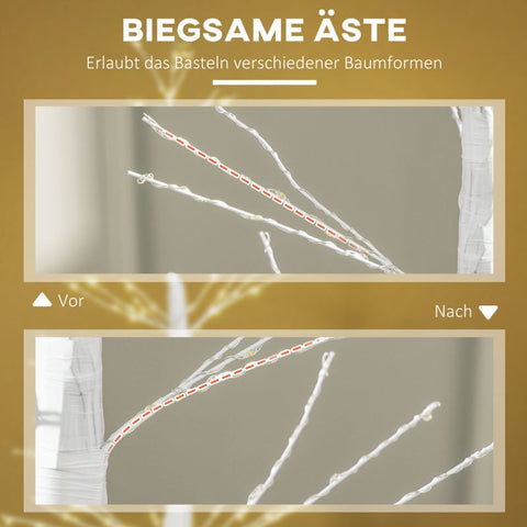 Rootz Artificial Light Tree - LED Tree - Decorative Tree - Lifelike Bark - Warm White LEDs - Flexible Branches - Indoor Outdoor - 180cm x 26cm x 26cm