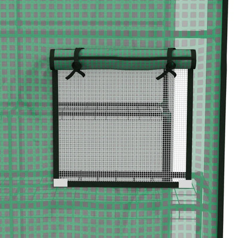 Rootz Greenhouse - Cold Frame Greenhouse - Film Greenhouse - Roll Up Doors - UV-resistant - Green - 140cm x 143cm x 190cm