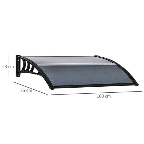 Rootz Canopy - Front-Door Roof - Roofing for Windows - Optimal Protection - 100l x 75b x 23h cm - Black