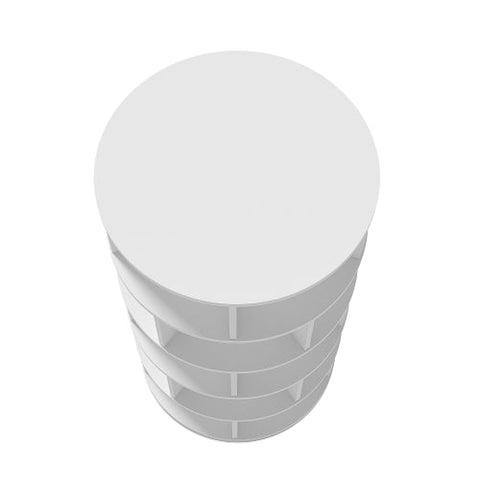 Rootz Rotating Shoe Rack - 5-Tier Organizer - Space-Saving Shelf - Easy Assembly - 115x60x60 cm White