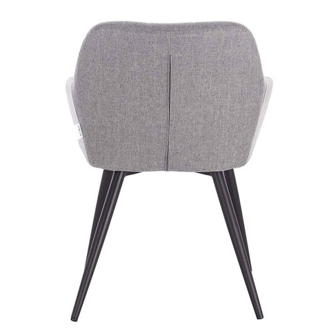 Rootz Set of 2 Dining Chairs with Armrests - Upholstered Chairs - Linen Metal Chairs - Comfortable & Supportive - Durable & Stable - Easy Assembly - 49cm x 43cm x 81cm