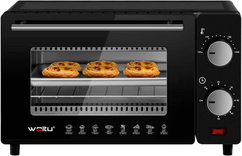 Rootz Compact 10L Mini Oven - Countertop Oven - Portable Oven - Space-Efficient, Advanced Temperature Control, Multi-Functional Cooking - 36.5cm x 22.1cm x 28.5cm