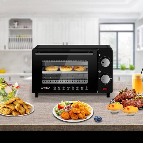 Rootz Compact 10L Mini Oven - Countertop Oven - Portable Oven - Space-Efficient, Advanced Temperature Control, Multi-Functional Cooking - 36.5cm x 22.1cm x 28.5cm