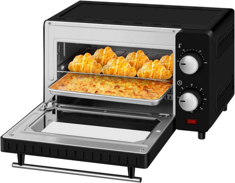 Rootz Compact 10L Mini Oven - Countertop Oven - Portable Oven - Space-Efficient, Advanced Temperature Control, Multi-Functional Cooking - 36.5cm x 22.1cm x 28.5cm