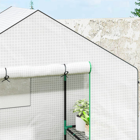 Rootz Walk-In Greenhouse with Shelves - Mini-Greenhouse - UV-Resistant - Optimal Ventilation - 143l x 74b x 190h cm