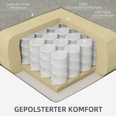 Rootz Relaxation Chair TV Armchair - Reclining Seat - Swivel Rocker - Leather-like Fabric - Cup Holder - Brown - 87cm x 162cm x 102cm