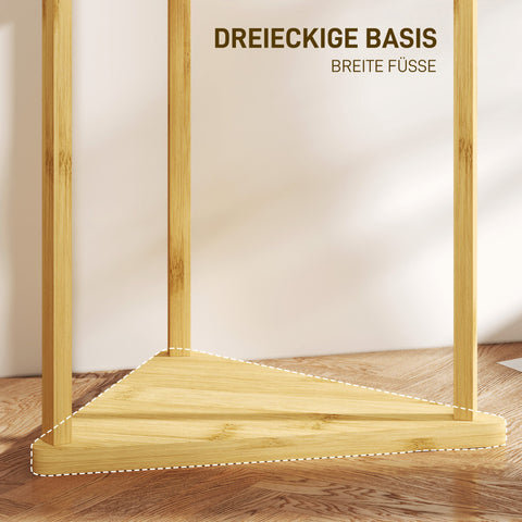 Rootz Bamboo Clothes Rack - Wardrobe Stand - Coat Hanger - Space-Saving Design - 45cm x 45cm x 170cm