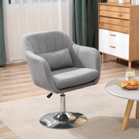 Rootz Werkkruk - Draaistoel - Tegenstoel - Barstoel - In Hoogte Verstelbaar - 360° Draaibaar - Maximaal Comfort - 60W x 60D x 79-91H cm - Linnenachtig polyester