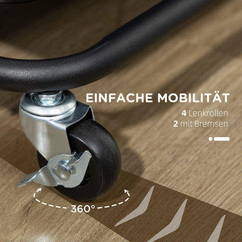 Rootz 3 Tier Trolley Storage Baskets - Organizer Cart - Mobile Storage - Compact Design - 42cm x 38cm x 86.5cm