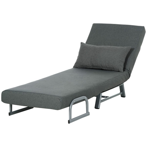 Rootz Armchair Sofa Bed - Lying Chair - Foldable Chair - Maximum Comfort - Grey - 73x60x81cm
