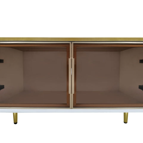 Rootz Marble-Look TV Cabinet - Media Console - Entertainment Unit - Spacious Storage - 170L x 37W x 47.5H cm
