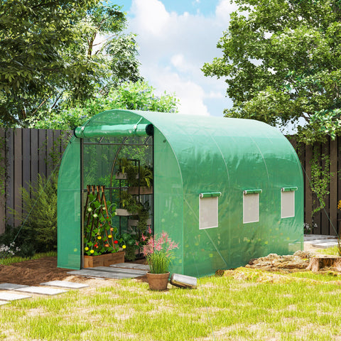 Rootz Poly Tunnel Greenhouse - Walk-in Tent - Plant Shelter - Extends Growing Season - 300cm x 200cm x 197cm